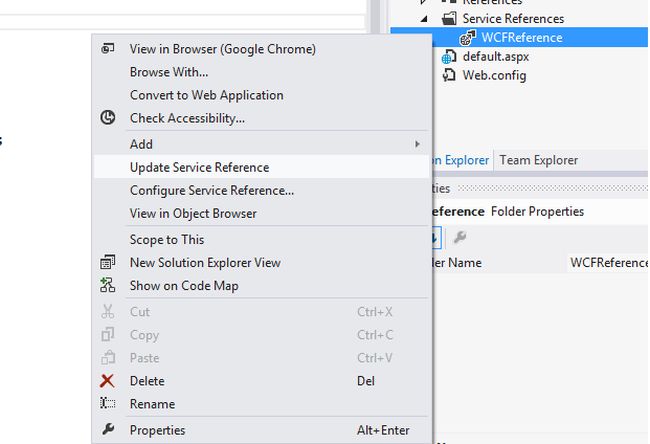 update service reference